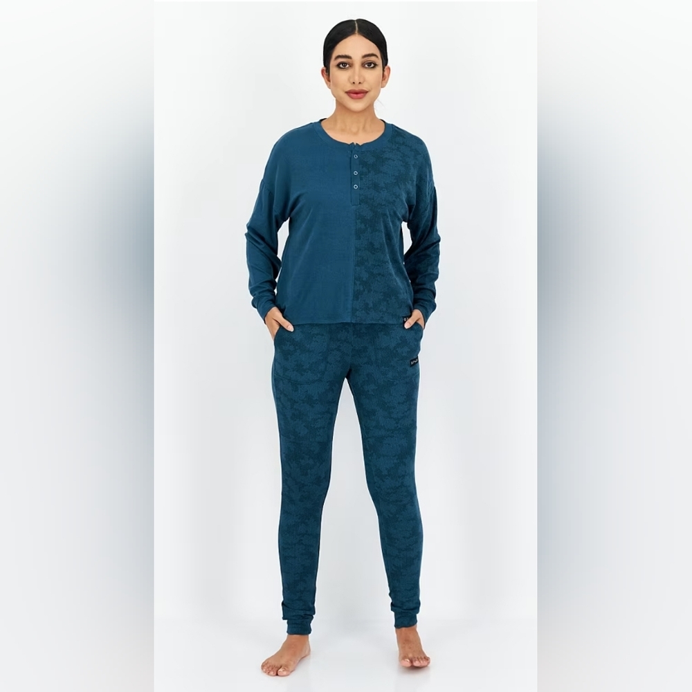 Spyder Women 2 Piece Pajama Loungewear Set Jogger Long Sleeve‎ Print large